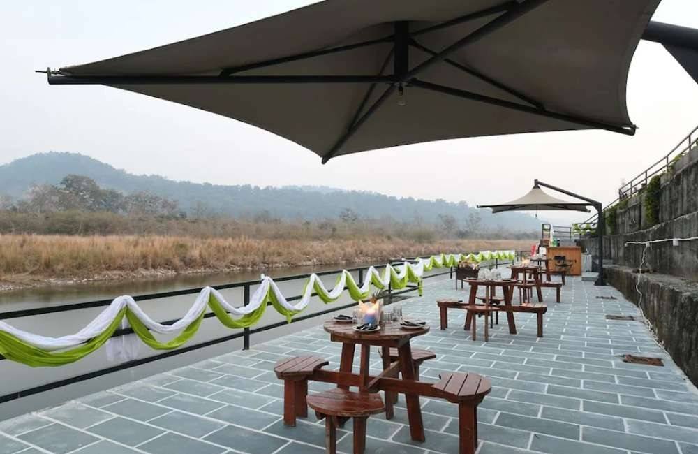 Tarangi-Resort-Spa-Jim-corbett-resort-riverside-deck Corbett Tarangi Resort Jim Corbett